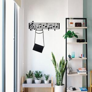 Метална закачалка Note Черен 60x19 см