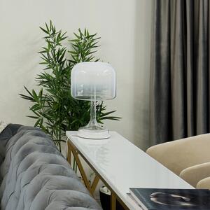 Maytoni LED настолна лампа Spirito, бяла, стъкло, височина 42 cm, Бял, Дневна/трапезария, Стъкло