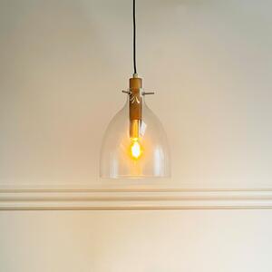 Dyberg Larsen Висяща лампа Bistro, Ø 25 cm, прозрачна, стъкло, Затъмняване, Прозрачен, Дневна/трапезария, Стъкло, Дизайн