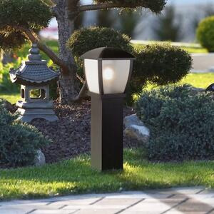 Searchlight Светлинен стълб Seattle, IP44, черен, височина 73 cm, метал, Затъмняване, Черен, Алуминий