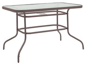 Външна маса Vallor от метал с кафяво стъкло 110x60x70см