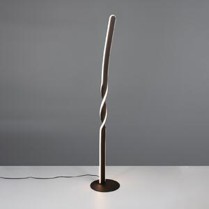 Reality Leuchten LED стояща лампа Ginko, матово черна, метал, височина 110 cm, Черен, Дневна/трапезария, Метал, Модерен