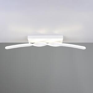 Reality Leuchten LED таванна лампа Ginko, бял матов, метал, дължина 79 cm, Бял, Дневна/трапезария, Метал, Модерен