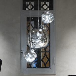 Tom Dixon LED висяща лампа Melt Mini, Ø 28 cm, хромиран, Затъмняване, Металик, Дневна/трапезария, Пластмаса, Дизайн
