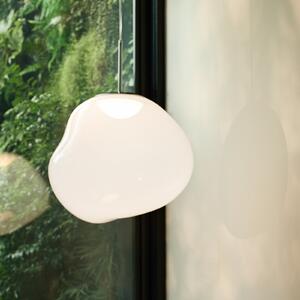Tom Dixon LED висяща лампа Melt на Dixon, Ø 50 cm, опалово/сребристо, Затъмняване, Бял, Дневна/трапезария, Пластмаса, Дизайн