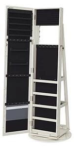 Шкаф за бижута със заключване, Songmics, Огледало, JBC62W, 38 x 161 x 38 см
