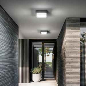 Fabas Luce LED външен тавански осветител Diuk, тъмно сив, метал, IP65, Черен, Алуминий, Модерен