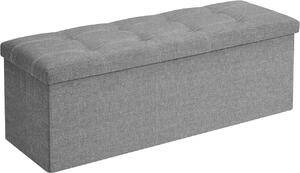 Пейка с място за съхранение Otoman Songmics Светлосива 110x38x38 см