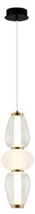 Viokef LED висяща лампа Shiny, Ø 16 cm, прозрачна/бяла, стъкло, Прозрачен, Дневна/трапезария, Стъкло, Модерен