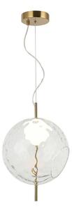 Viokef LED висяща лампа Dalia, прозрачна/златиста, Ø 30 cm, стъкло, Прозрачен, Дневна/трапезария, Стъкло, Модерен
