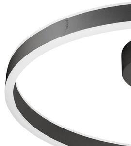 SLV LED таванна лампа One, Ø 60 cm, черна, метал, CCT, Затъмняване, Черен, Дневна/трапезария, Алуминий, Модерен