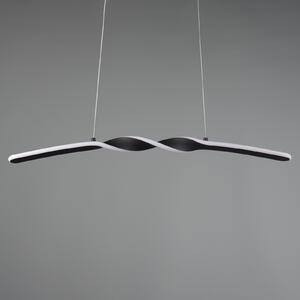Reality Leuchten LED висяща лампа Ginko, матово черно, метал, дължина 79 cm, Черен, Дневна/трапезария, Метал, Модерен