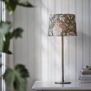 PR Home Настолна лампа BASE DAHLIA, зелена, височина 58 см, плат, Зелен, Дневна/трапезария, Метал