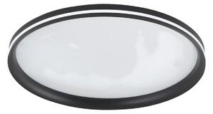 Fabas Luce LED таванна лампа Isy, черна, Ø 55 cm, метал, CCT, димируема, Затъмняване, Черен, Дневна/трапезария, Метал, Модерен