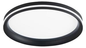 Fabas Luce LED таванска лампа Isy, черна, Ø 35 cm, метал, CCT, с димер, Затъмняване, Черен, Дневна/трапезария, Метал, Модерен