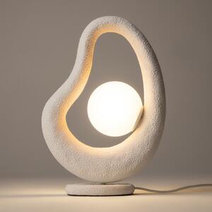 Maytoni LED настолна лампа Opus, бяла, метал/стъкло, височина 38 cm, Бял, спалня, Метал