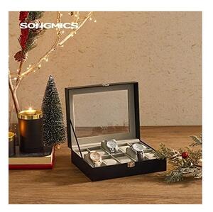 Кутия за ръчни часовници, Songmics, капацитет 20.2 x 25.5 x 7.8 см, JWB010BK, Сив