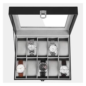 Кутия за ръчни часовници, Songmics, капацитет 20.2 x 25.5 x 7.8 см, JWB010BK, Сив