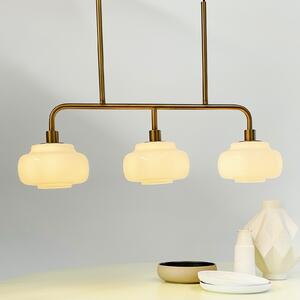 Dyberg Larsen висяща лампа Ossett, бронзов цвят, дължина 80 cm, Затъмняване, Бронзов / античен месинг, Дневна/трапезария, Метал, Дизайн