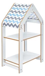 Монтесори етажерка Zoilen бяло синьо mdf 57x34x70 cm