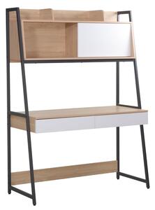 Бюро Jersey от естествен бял меламин и антрацитен метал 124x54x171 cm