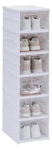 Етажерка за обувки 5five Fold'n Box, 6 чифта, Бяла