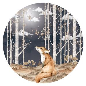 Детски стикер за стена , ø 150 cm Fox in a Circle - Dekornik