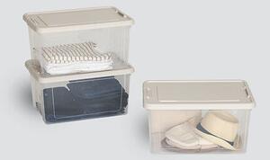 Комплект 2 кутии за съхранение 5five Tide'n Box, PP, Прозрачни, 30 л