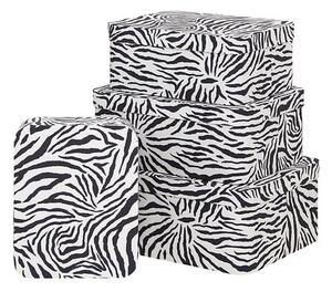 Комплект 4 картонени кутии 5five Polybox Zebra
