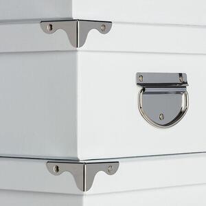 Комплект от 6 кутии 5five, Бял картон с метални ъгли