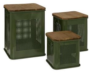 Метален сандък за съхранение atmosphera Azae, Дърво и метал - Зелен