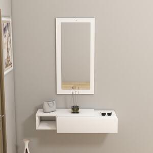 Висяща конзола с огледало Vien White 82x15.8x29.6 cm