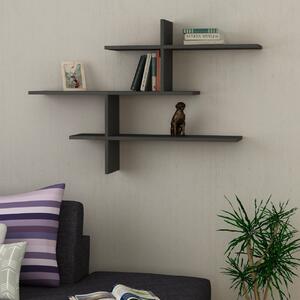 Стенен рафт Leo Anthracite 123x80.5x80.5x22 cm