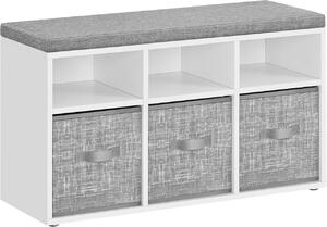Пейка с място за съхранение и чехли Vasagle Grey 87x30.3x30.3x48 cm