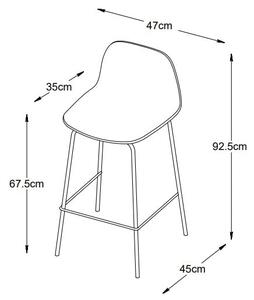 Бял пластмасов бар стол 92,5 cm Whitby - Unique Furniture