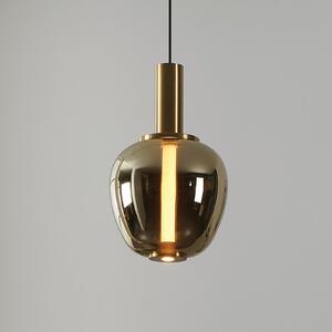 Stars of Light Светило „Stars Light“ LED, висяща лампа Fruitera, златисто, Ø21 см, стъкло,, Затъмняване, Злато / месинг, Дневна/трапезария, Стъкло, Модерен