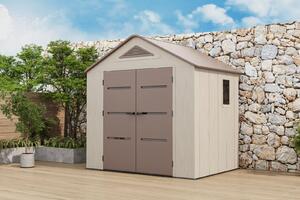 Пластмасовa градинска барака за инструменти EVEREST 250×180 см, 4.5 м² HDPE 22мм, Кафяв