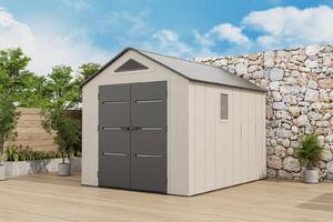 Пластмасовa градинска барака за инструменти EVEREST 250x312 см, 7.8 м² HDPE 22мм, Тъмно сива