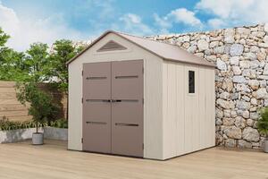 Пластмасовa градинска барака за инструменти EVEREST 250x246 см, 6.2 м² HDPE 22мм, Кафяв