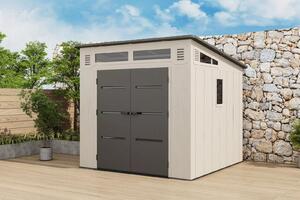 Пластмасова градинска барака CHESTER 254x254 см, HDPE панели 22мм, 6.5 м² Тъмно сива