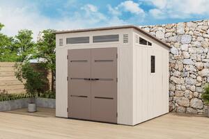 Пластмасова градинска барака CHESTER 254x254 см, HDPE панели 22мм, 6.5 м² Кафява