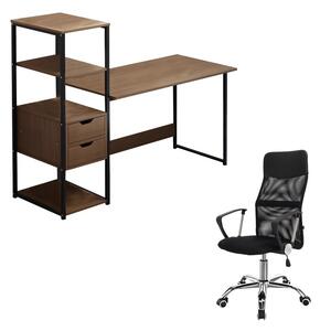 Комплект от 2 части студентски офис мебели и офис стол Gloryn Pako World Black 80x37x123 cm