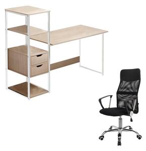 Комплект от 2 части студентски офис мебели и офис стол Gloryn Pako World Black 107x40x110 cm