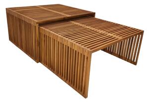 Комплект от 2 градински маси за подреждане Tinnie Boho Pako World Natural 86x80x46 cm
