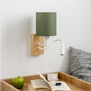 Brilagi - LED Аплик NUBILA WOOD 1xE27/25W/230V + LED/3W дъб/зелен