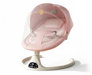 Електрическо люлеещо столче за бебета с дистанционно управление Rockybaby™, Розов