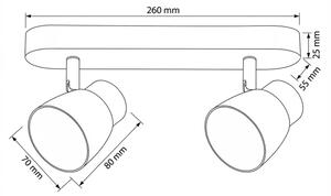 Brilagi - Точково осветително тяло NUGGET 2xGU10/30W/230V черно/златно
