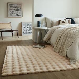 Вафлен килим Вафлена изкуствена кожа слонова кост 80X150 cm, Flair Rugs