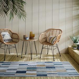 Килим Rosco Geo Outdoor Geo Outdoor Blue 80x230 cm, Flair Rugs