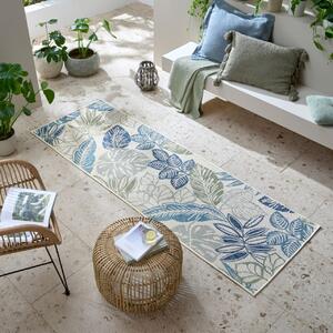 Килим Bella Leaf Outdoor Blue Blue 80x230 cm, Flair Rugs